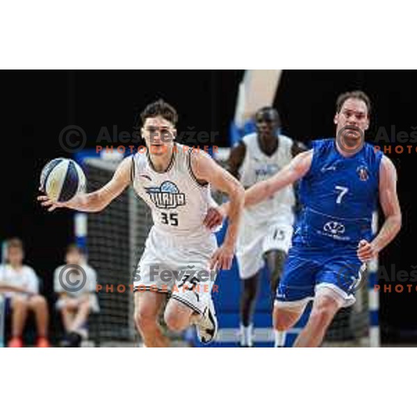 Luka Kures in action during OTP Bank League match between Ilirija and Terme Olimia Podcetrtek in Ljubljana, Slovenia on October 11, 2024