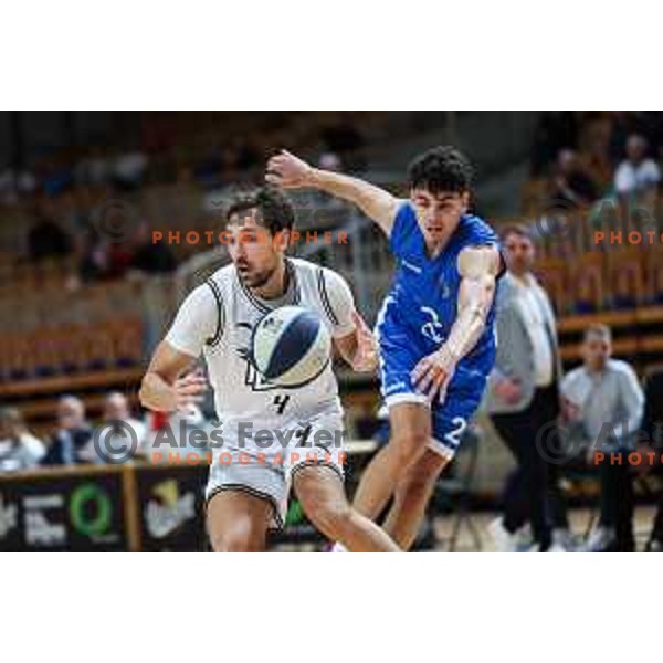 Tadej Ferme in action during OTP Bank League match between Ilirija and Terme Olimia Podcetrtek in Ljubljana, Slovenia on October 11, 2024