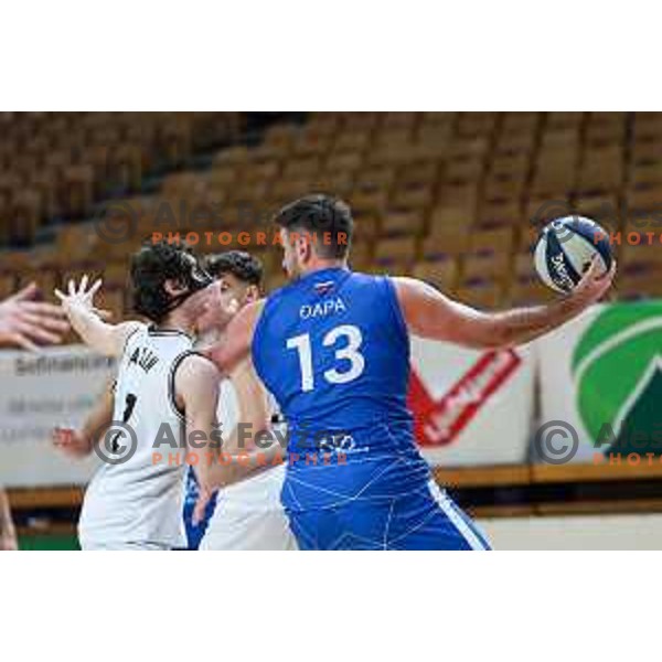 Dalibor Djapa in action during OTP Bank League match between Ilirija and Terme Olimia Podcetrtek in Ljubljana, Slovenia on October 11, 2024