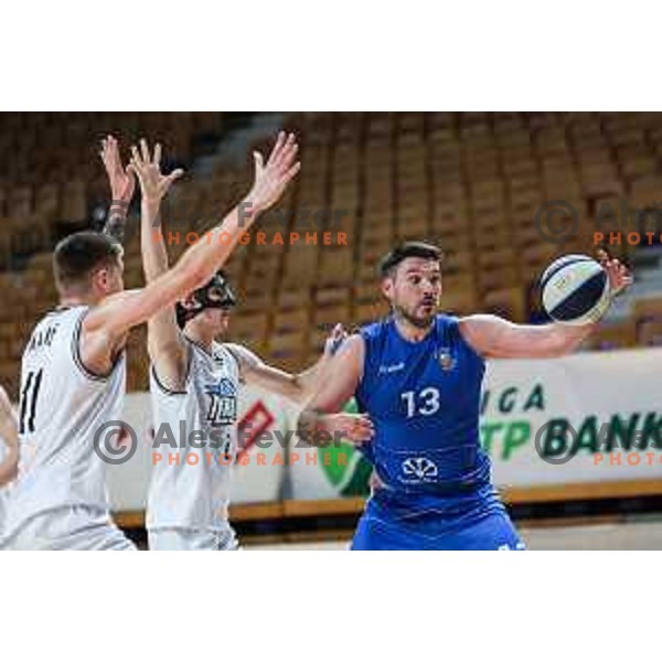 Dalibor Djapa in action during OTP Bank League match between Ilirija and Terme Olimia Podcetrtek in Ljubljana, Slovenia on October 11, 2024
