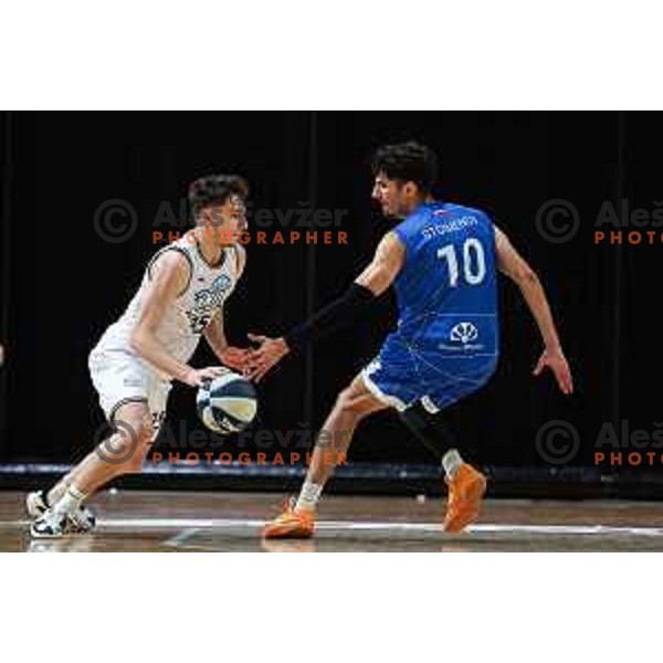Luka Kures in action during OTP Bank League match between Ilirija and Terme Olimia Podcetrtek in Ljubljana, Slovenia on October 11, 2024