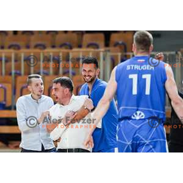 Simo Atanackovic in action during OTP Bank League match between Ilirija and Terme Olimia Podcetrtek in Ljubljana, Slovenia on October 11, 2024