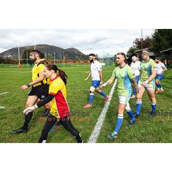 In action during Rugby Europe Conference D match between Slovenia and Kosovo in Stanezice Oval Ljubljana, Slovenia on October 12, 2024