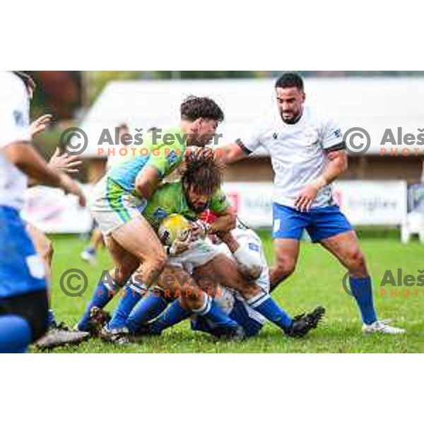 In action during Rugby Europe Conference D match between Slovenia and Kosovo in Stanezice Oval Ljubljana, Slovenia on October 12, 2024