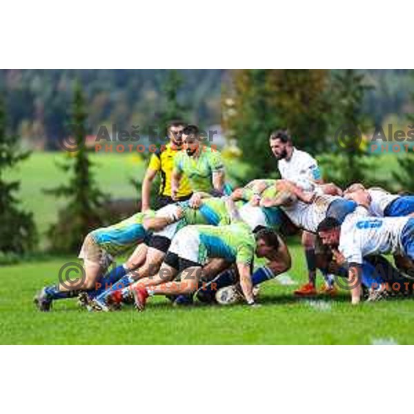 In action during Rugby Europe Conference D match between Slovenia and Kosovo in Stanezice Oval Ljubljana, Slovenia on October 12, 2024