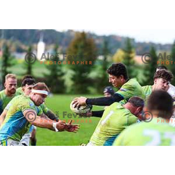 In action during Rugby Europe Conference D match between Slovenia and Kosovo in Stanezice Oval Ljubljana, Slovenia on October 12, 2024