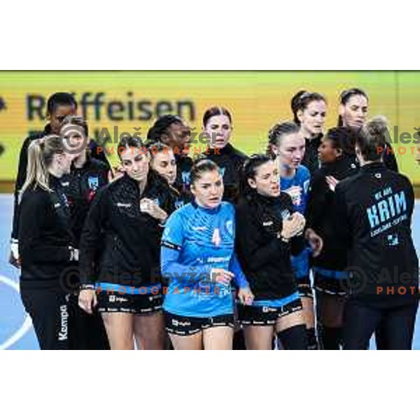 Jovanka Radicevic of Krim Mercator in action during EHF Women\'s Champions League match between Krim Mercator (SLO) and CSM Bucuresti (ROM) in SRC Stozice, Ljubljana, Slovenia on October 12, 2024