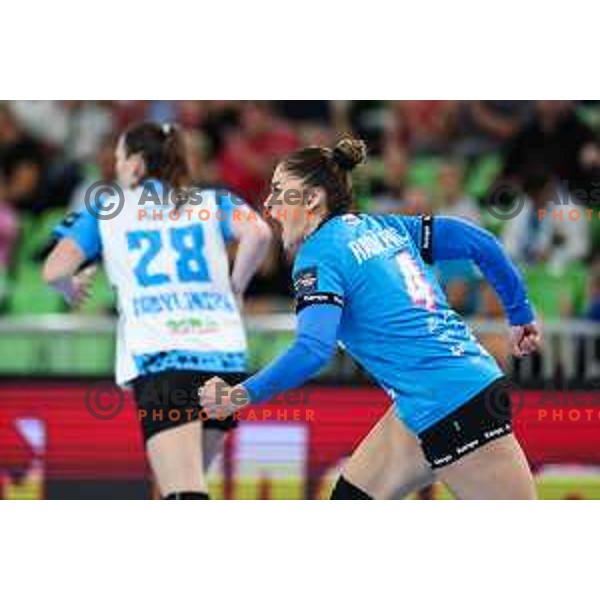 Jovanka Radicevic of Krim Mercator in action during EHF Women\'s Champions League match between Krim Mercator (SLO) and CSM Bucuresti (ROM) in SRC Stozice, Ljubljana, Slovenia on October 12, 2024