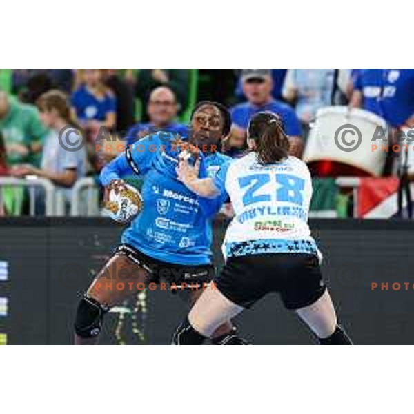 Grace Deuna Zaadi of Krim Mercator in action during EHF Women\'s Champions League match between Krim Mercator (SLO) and CSM Bucuresti (ROM) in SRC Stozice, Ljubljana, Slovenia on October 12, 2024