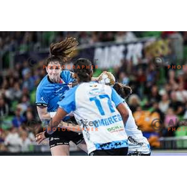 Ana Gros of Krim Mercator in action during EHF Women\'s Champions League match between Krim Mercator (SLO) and CSM Bucuresti (ROM) in SRC Stozice, Ljubljana, Slovenia on October 12, 2024