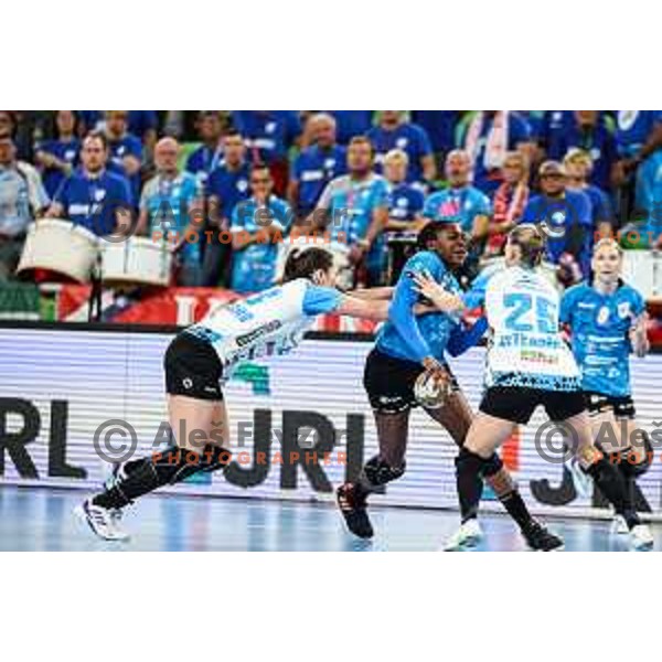 Grace Deuna Zaadi of Krim Mercator in action during EHF Women\'s Champions League match between Krim Mercator (SLO) and CSM Bucuresti (ROM) in SRC Stozice, Ljubljana, Slovenia on October 12, 2024