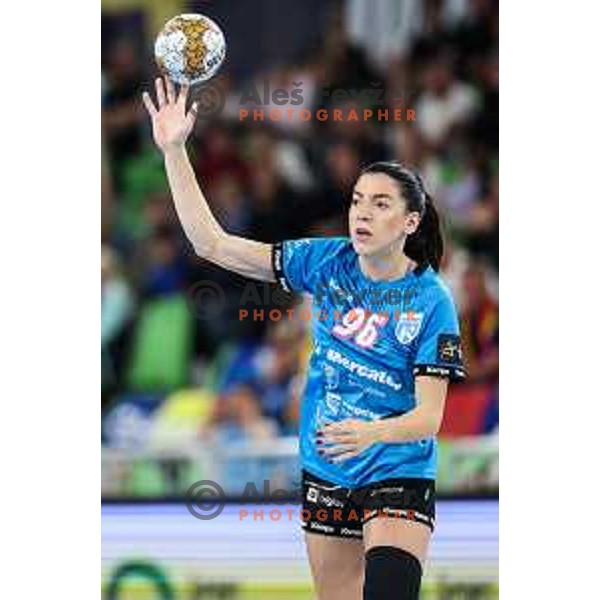 Itana Grbic of Krim Mercator in action during EHF Women\'s Champions League match between Krim Mercator (SLO) and CSM Bucuresti (ROM) in SRC Stozice, Ljubljana, Slovenia on October 12, 2024