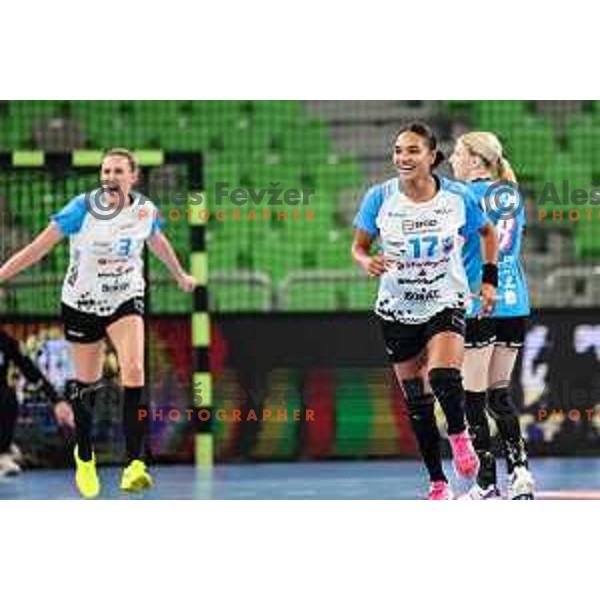 Elizabeth Omoregie during EHF Women\'s Champions League match between Krim Mercator (SLO) and CSM Bucuresti (ROM) in SRC Stozice, Ljubljana, Slovenia on October 12, 2024