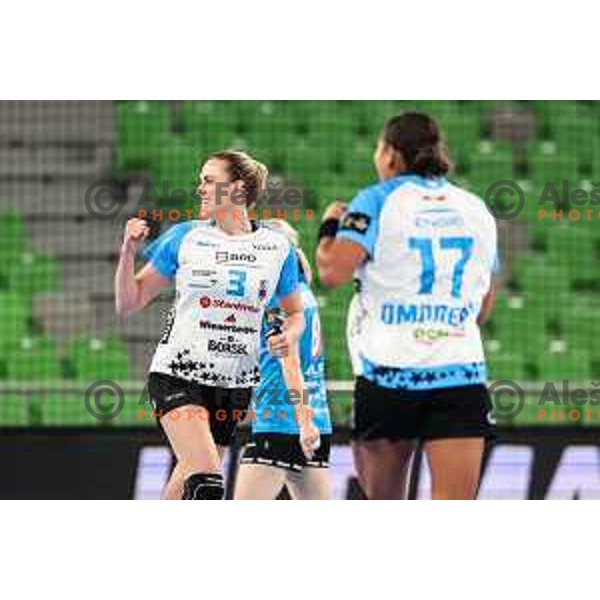 Emilie Arntzen during EHF Women\'s Champions League match between Krim Mercator (SLO) and CSM Bucuresti (ROM) in SRC Stozice, Ljubljana, Slovenia on October 12, 2024