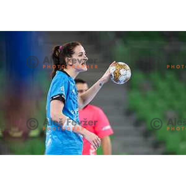 of Krim Mercator in action during EHF Women\'s Champions League match between Krim Mercator (SLO) and CSM Bucuresti (ROM) in SRC Stozice, Ljubljana, Slovenia on October 12, 2024.