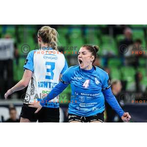 Jovanka Radicevic of Krim Mercator in action during EHF Women\'s Champions League match between Krim Mercator (SLO) and CSM Bucuresti (ROM) in SRC Stozice, Ljubljana, Slovenia on October 12, 2024