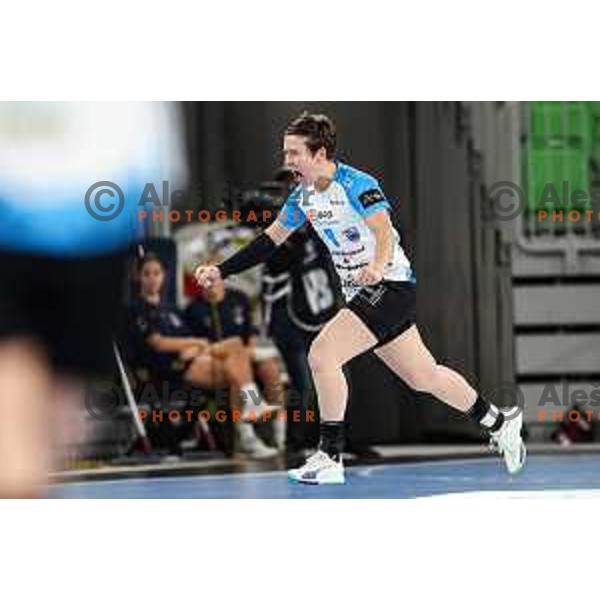 of Krim Mercator in action during EHF Women\'s Champions League match between Krim Mercator (SLO) and CSM Bucuresti (ROM) in SRC Stozice, Ljubljana, Slovenia on October 12, 2024.