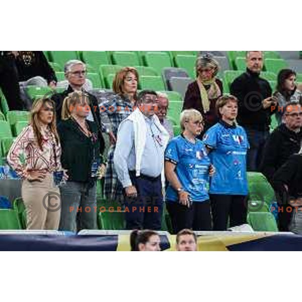 Natasa Pirc Musar during EHF Women\'s Champions League match between Krim Mercator (SLO) and CSM Bucuresti (ROM) in SRC Stozice, Ljubljana, Slovenia on October 12, 2024