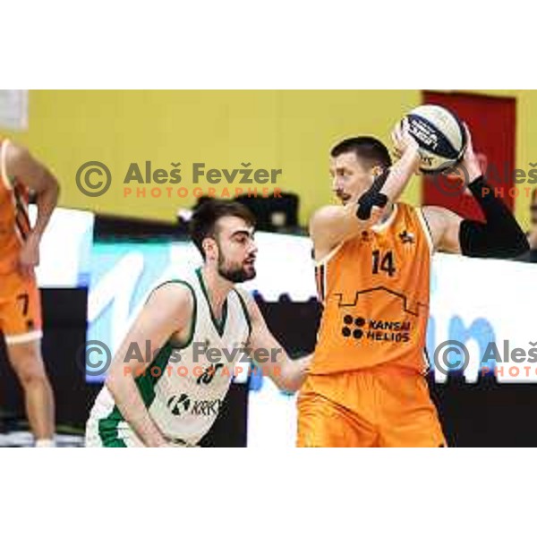Sreten Knezevic in action during OTP Bank League match between Krka and Kansai Helios in Novo Mesto, Slovenia on October 16, 2024