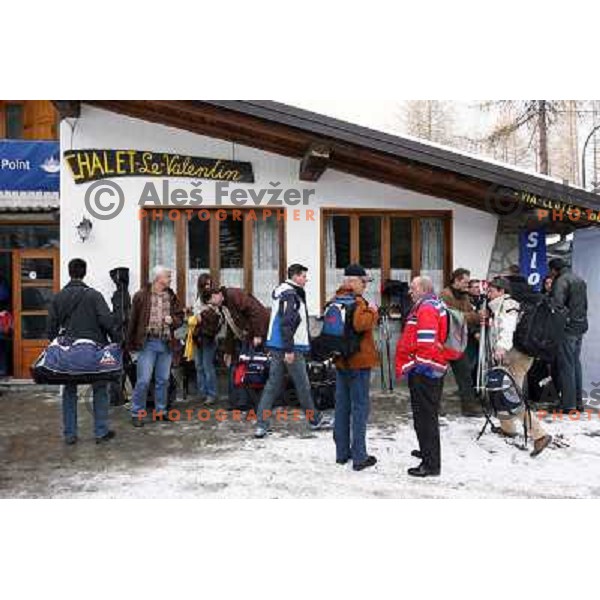 IOC marketing representatives visit Slovenian Olympic meeting point during 2006 Torino Winter Olympic games on February 17, Sauze d\'Oulx