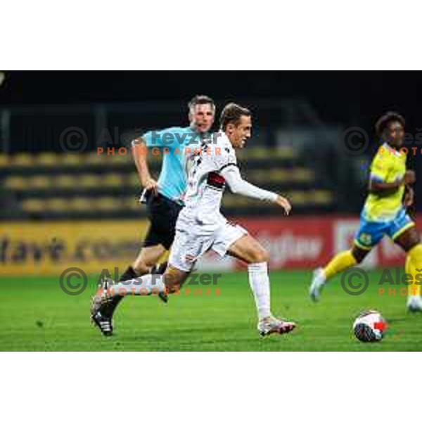 Matic Zavnik in action during Prva liga Telemach 2024/2025 football match between Koper and Primorje in Koper on October 19, 2024