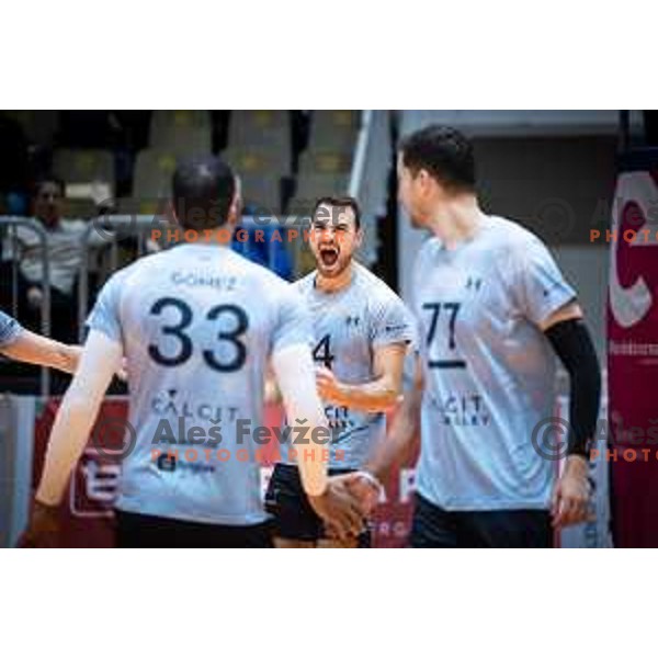 Maj Nanut celebrating during Sportklub prva odbojkarska liga between i-Vent Maribor and Calcit Volley in Dvorana Tabor, Maribor, Slovenia on October 19, 2024. Photo: Jure Banfi