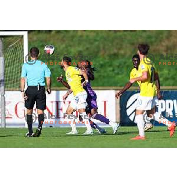 In action during Prva liga Telemach 2024/2025 football match between Bravo Kostel and Maribor in Ljubljana, Slovenia on October 20, 2024