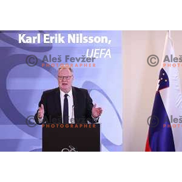 Karl Erik Nilsson, vice-president of UEFA at General Assembly of Slovenia Football Association (NZS) at NNC Brdo pri Kranju, Slovenia on October 24, 2024