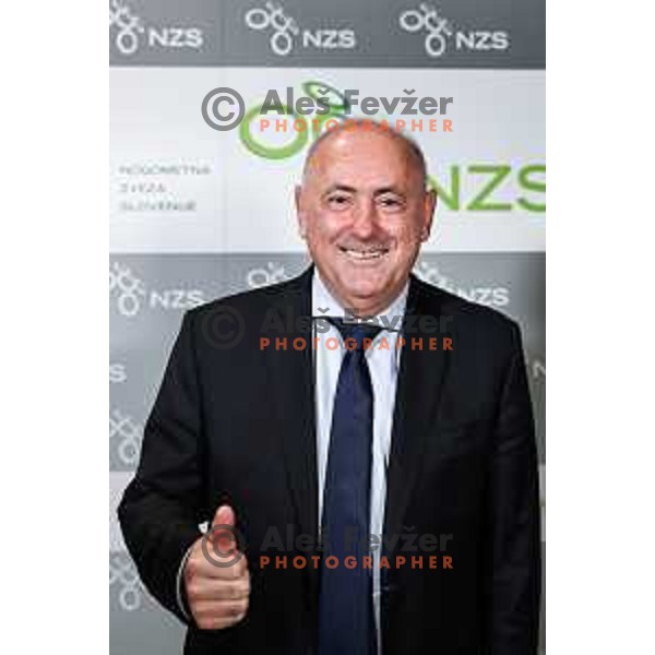 Radenko Mijatovic, president of Slovenia Football Association (NZS) during press conference at NNC Brdo pri Kranju, Slovenia on October 24, 2024