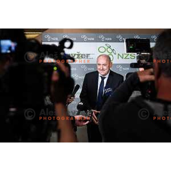 Radenko Mijatovic, president of Slovenia Football Association (NZS) during press conference at NNC Brdo pri Kranju, Slovenia on October 24, 2024