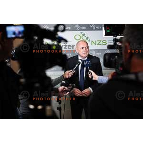 Radenko Mijatovic, president of Slovenia Football Association (NZS) during press conference at NNC Brdo pri Kranju, Slovenia on October 24, 2024