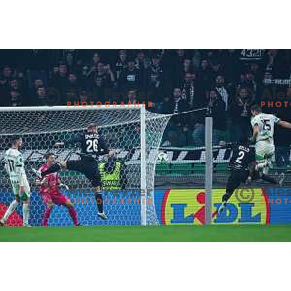 in action during UEFA Conference League football match between Olimpija (SLO) and Lask (AUT) in Ljubljana, Slovenia on October 24, 2024