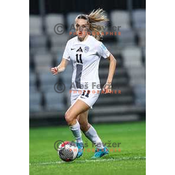 Lara Prasnikar in action during European Women\'s Championship 2025 play-off football match between Slovenia and Austria in Koper, Slovenia on October 25, 2024