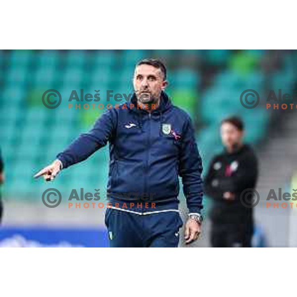 in action during Prva Liga Telemach 2024/2025 football match between Olimpija and Domzale in Ljubljana, Slovenia on October 27, 2024