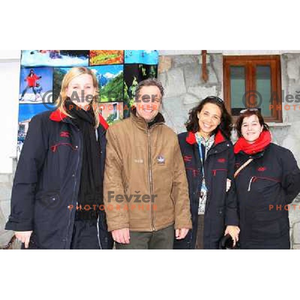 Damjan Pintar with IOC marketing representatives during visit of Slovenian Olympic meeting point during 2006 Torino Winter Olympic games on February 17, Sauze d\'Oulx