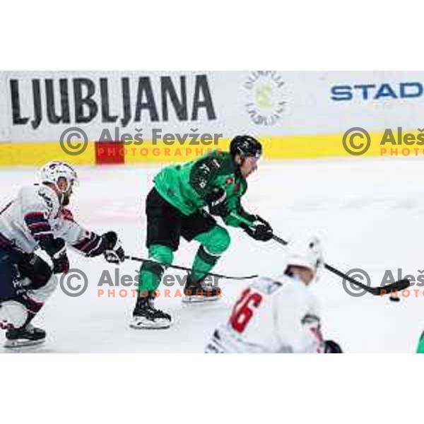 Rudolf Cerveny in action during IceHL match between SZ Olimpija and Hydro Fehervar AV 19 in Ljubljana, Slovenia on October 29, 2024
