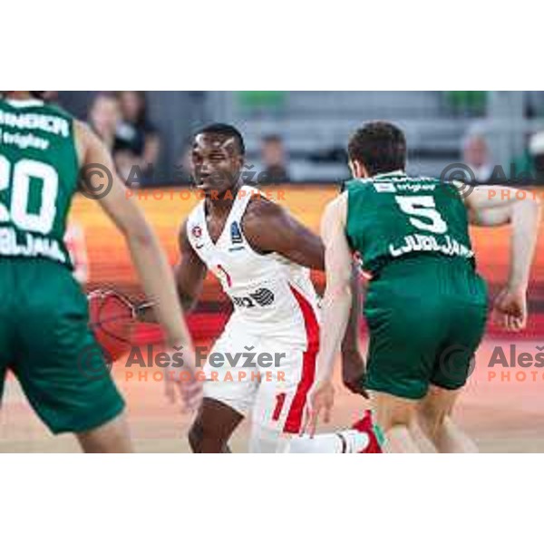 in action during BKT EuroCup 2024/2025 basketball match between Cedevita Olimpija and Hapoel Bank Yahav Jerusalem in SRC Stozice, Ljubljana, Slovenia on October 30, 2024