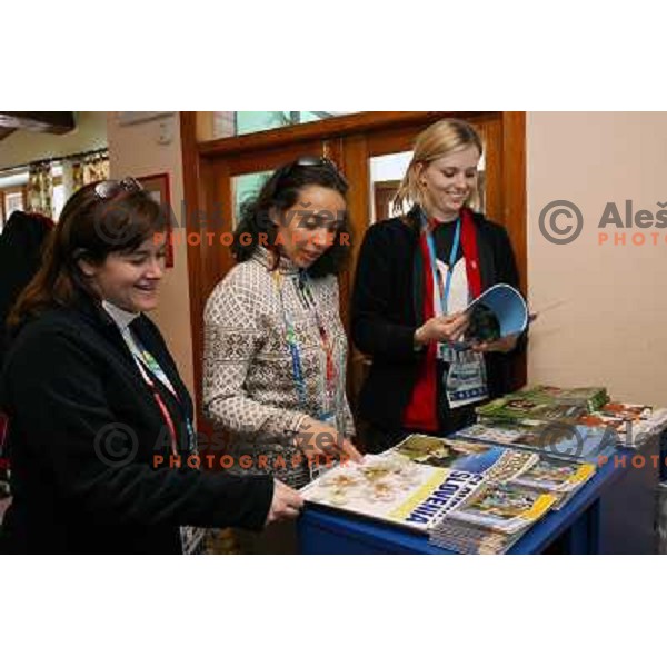 IOC marketing representatives visit Slovenian Olympic meeting point during 2006 Torino Winter Olympic games on February 17, Sauze d\'Oulx