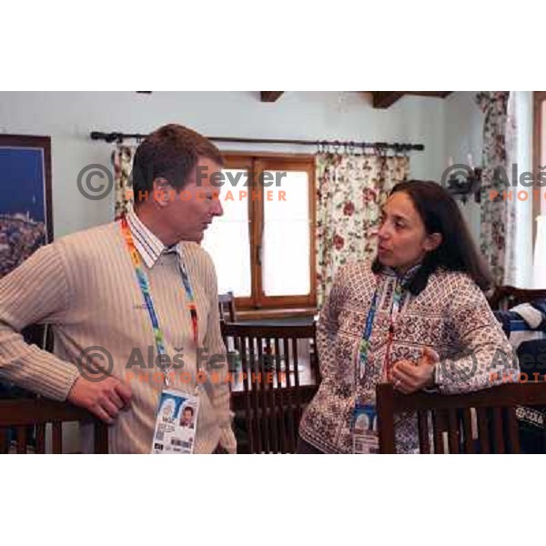 IOC marketing representatives visit Slovenian Olympic meeting point during 2006 Torino Winter Olympic games on February 17, Sauze d\'Oulx