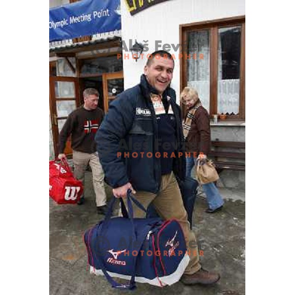 IOC marketing representatives visit Slovenian Olympic meeting point during 2006 Torino Winter Olympic games on February 17, Sauze d\'Oulx