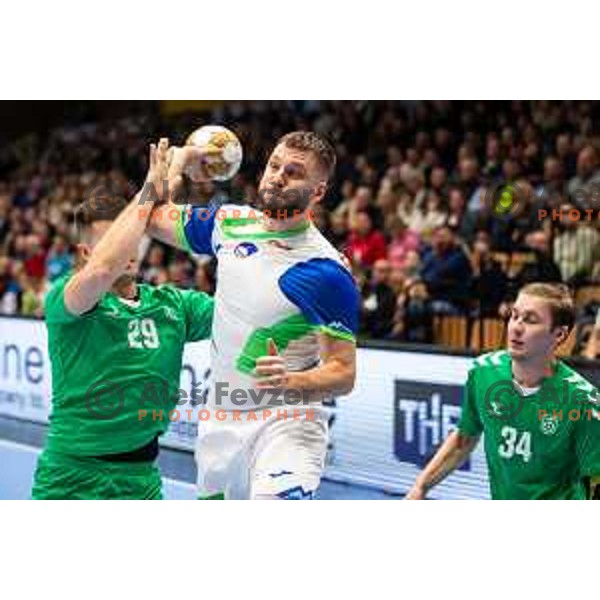 Aleks Vlah in action during European championship 2026 qualifications match between Slovenia and Lithuania in Velenje, Slovenia on November 7, 2024