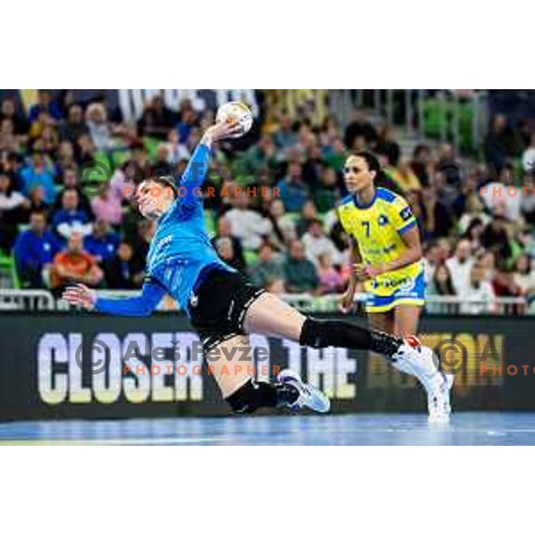 Radicevic Jovanka of Krim Mercator in action during EHF Women’s Champion League 2024/25 match between Krim Mercator and Metz Handball in Arena Stozice, Slovenia, 10th November 2024. Photo: Grega Valancic / alesfevzer.com