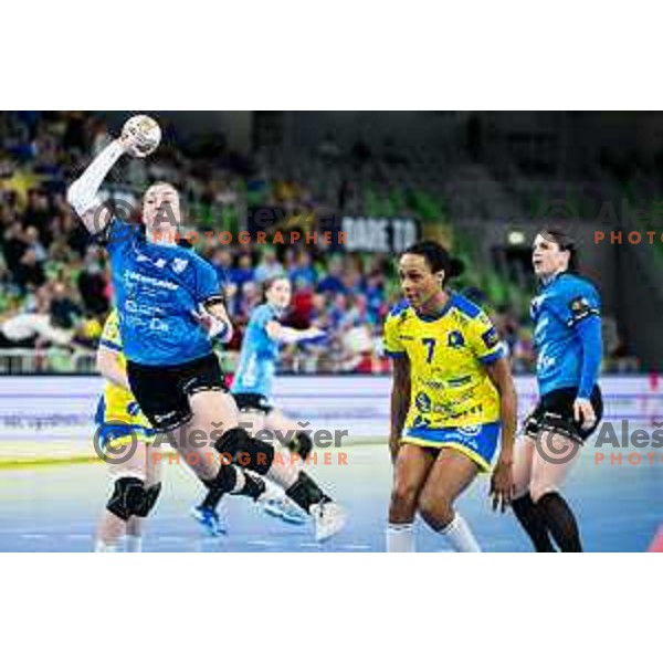 Brnovic Tatjana of Krim Mercator in action during EHF Women’s Champion League 2024/25 match between Krim Mercator and Metz Handball in Arena Stozice, Slovenia, 10th November 2024. Photo: Grega Valancic / alesfevzer.com