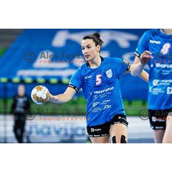 Stanko Tjaša of Krim Mercator in action during EHF Women’s Champion League 2024/25 match between Krim Mercator and Metz Handball in Arena Stozice, Slovenia, 10th November 2024. Photo: Grega Valancic / alesfevzer.com