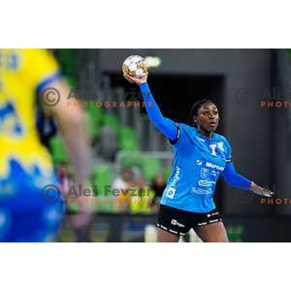 Zaadi Deuna Grace of Krim Mercator in action during EHF Women’s Champion League 2024/25 match between Krim Mercator and Metz Handball in Arena Stozice, Slovenia, 10th November 2024. Photo: Grega Valancic / alesfevzer.com