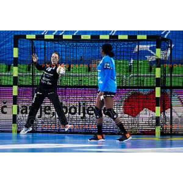 Vojnovic Maja of Krim Mercator in action during EHF Women’s Champion League 2024/25 match between Krim Mercator and Metz Handball in Arena Stozice, Slovenia, 10th November 2024. Photo: Grega Valancic / alesfevzer.com