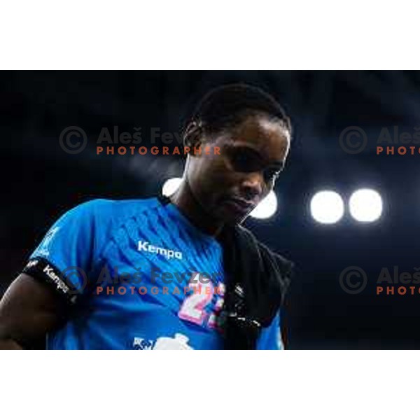 Ngombele Betchaidelle of Krim Mercator in action during EHF Women’s Champion League 2024/25 match between Krim Mercator and Metz Handball in Arena Stozice, Slovenia, 10th November 2024. Photo: Grega Valancic / alesfevzer.com