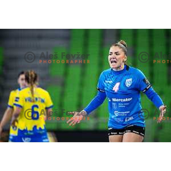 Radicevic Jovanka of Krim Mercator in action during EHF Women’s Champion League 2024/25 match between Krim Mercator and Metz Handball in Arena Stozice, Slovenia, 10th November 2024. Photo: Grega Valancic / alesfevzer.com