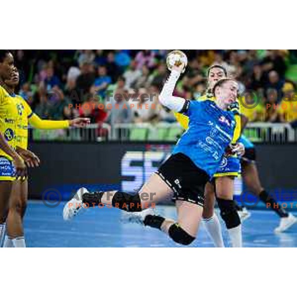 Brnovic Tatjana of Krim Mercator in action during EHF Women’s Champion League 2024/25 match between Krim Mercator and Metz Handball in Arena Stozice, Slovenia, 10th November 2024. Photo: Grega Valancic / alesfevzer.com