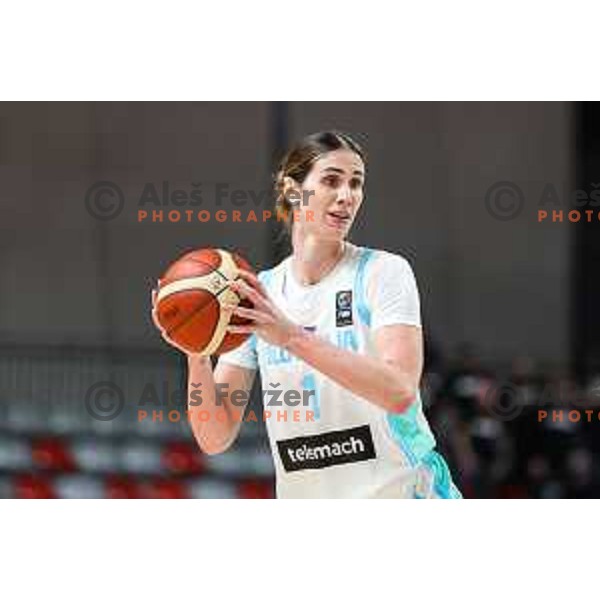 Eva Lisec of Slovenia in action during basketball match between Slovenia and Hungary, FIBA Women\'s EuroBasket Qualifiers, Ljubljana, Slovenia on November 10, 2024